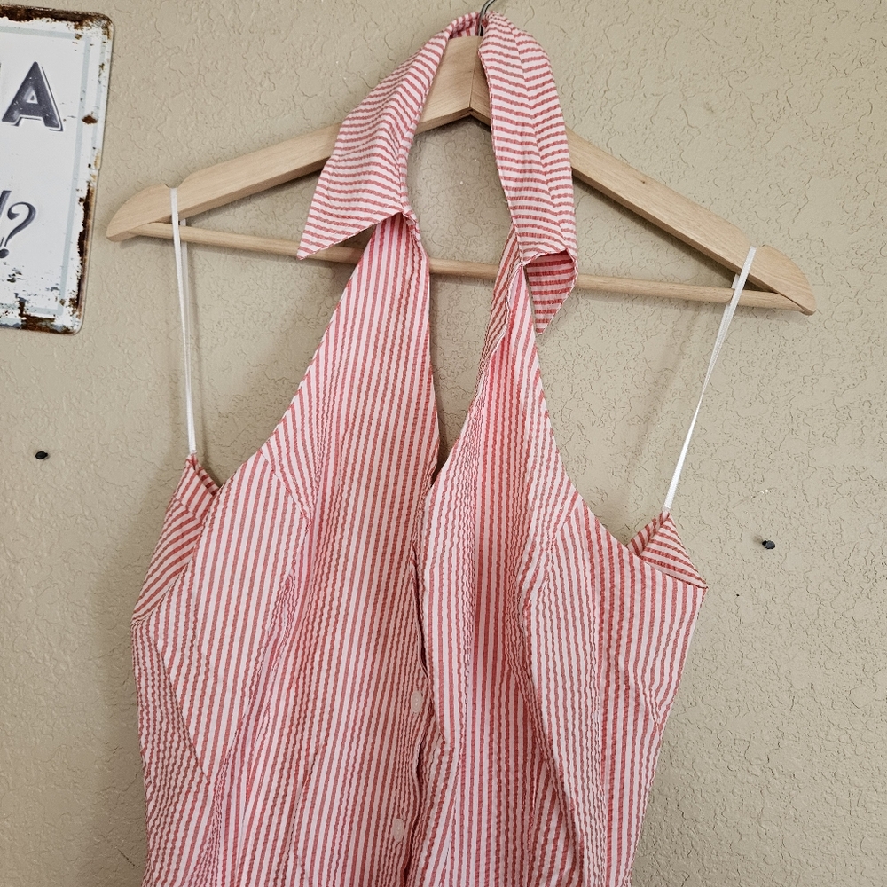 Maeve Anthropologie Large new Romper Halter festival beach coastal vacation - Picture 9 of 13
